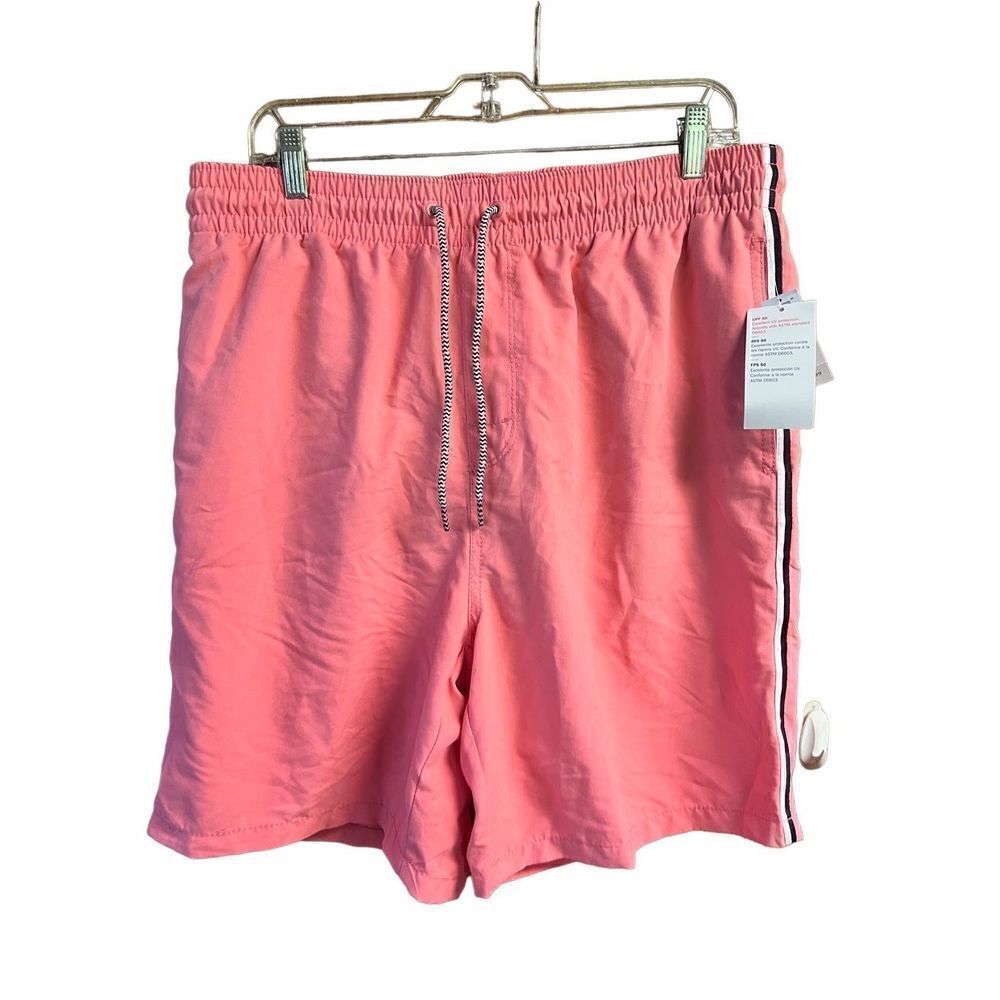 Old Navy Men’s Swim trunks Sz L Peach/Black NWT